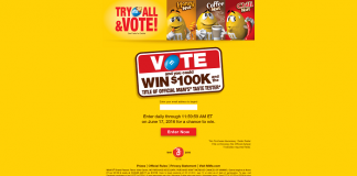 M&M’S 2016 Flavor Vote Sweepstakes