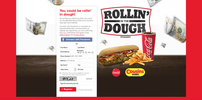 Cousins & Coca-Cola Rollin' in the Dough Instant Win And Sweepstakes