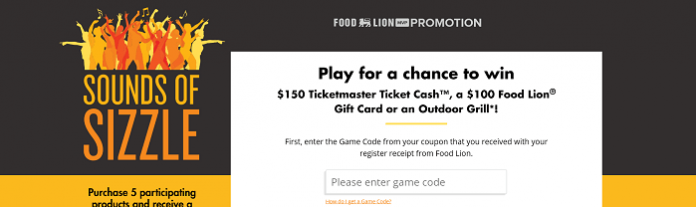 FoodLion.com/Sizzle - Food Lion Sounds Of Sizzle Instant Win Game