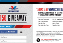 valvoline150.com - Valvoline 150 Giveaway