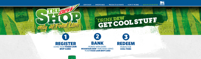 FoodLionDewShop.com - Food Lion Brings You The Dew Shop 2016 Sweepstakes