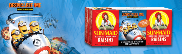 sunmaidprize.com - Sun Maid Vacation To Universal Studios Hollywood Promotion 2016