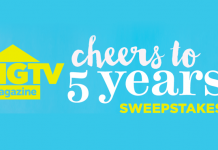 HGTV.com/FiveYears - HGTV Cheers To 5 Years Sweepstakes
