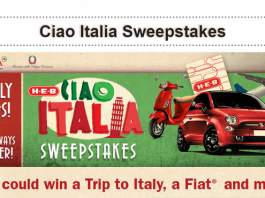 HEB.com/Italy - Ciao Italia Sweepstakes 2016