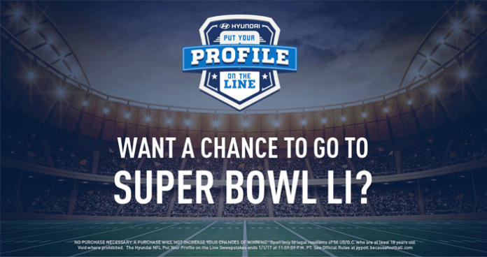 Hyundai NFL Put Your Profile On The Line Sweepstakes