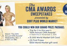 Cost Plus World Market CMA Awards 2016 Sweepstakes (WorldMarketSweepstakes.com)