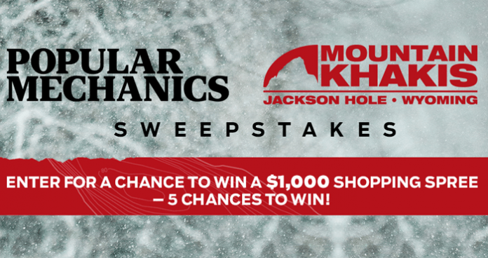 Popular Mechanics Mountain Khakis Sweepstakes (PopularMechanics.com/MountainKhakis)