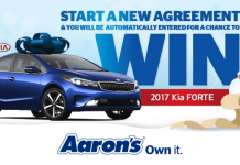 Aaron's Big Blue Bow Event Sweepstakes (Aarons.com/BigBlueBow)