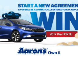 Aaron's Big Blue Bow Event Sweepstakes (Aarons.com/BigBlueBow)