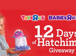 Toys R Us 12 Days of Hatchimals Giveaway (ToysRUs.com/12DaysOfHatchimals)