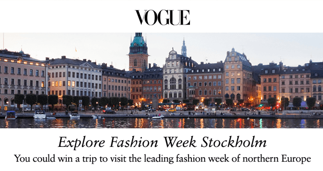 Vogue Stockholm Sweepstakes 2017 (Vogue.com/StockholmSweeps) Vogue Stockholm Sweepstakes 2017 (Vogue.com/StockholmSweeps)