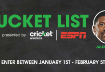 Cricket Wireless & ESPN Bucket List Sweepstakes 2017