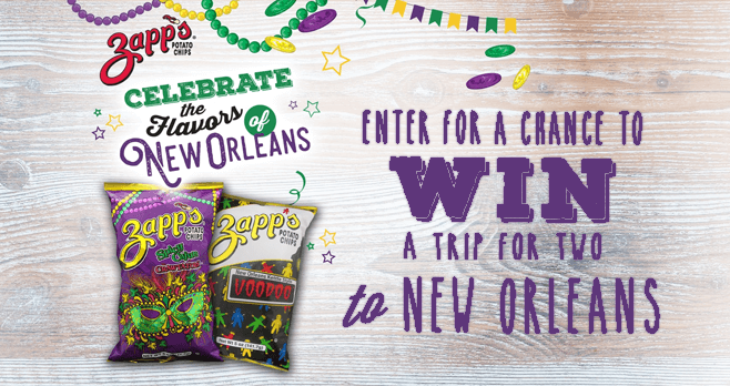 Zapp's Mardi Gras 2017 Sweepstakes (Zapps.com/MardiGras2017)