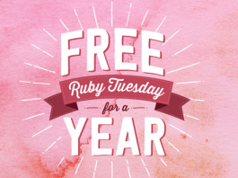 Ruby Tuesday Valentine's Day Sweepstakes 2017