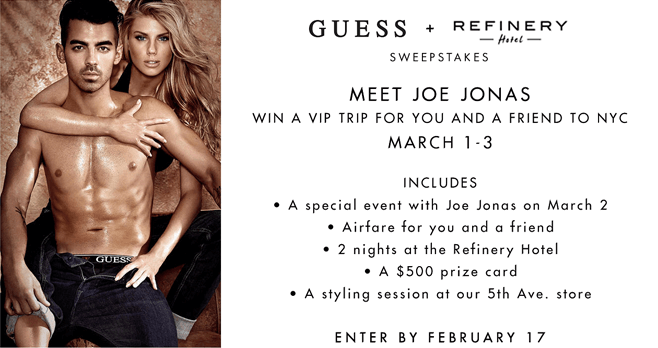 GUESS Joe Jonas Sweepstakes