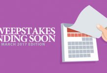 Sweepstakes Ending Soon (March 2017 Edition)
