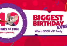 Chuck E. Cheese's Biggest Birthday Ever Sweepstakes