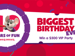 Chuck E. Cheese's Biggest Birthday Ever Sweepstakes