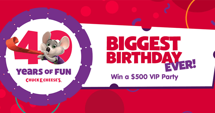 Chuck E. Cheese's Biggest Birthday Ever Sweepstakes