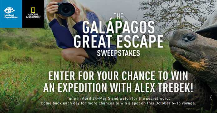 Jeopardy Galapagos Great Escape Sweepstakes Jeopardy Galapagos Great Escape Sweepstakes
