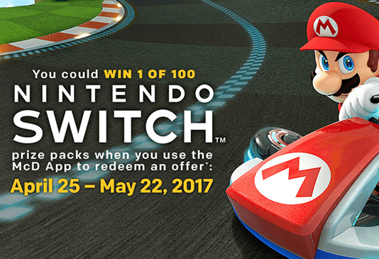 Win A Nintendo Switch During McDonald’s Race To 100 Sweepstakes McDonald's Race To 100 Sweepstakes