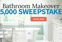 Win $5,000 cash for a bathroom makeover.