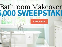 Win $5,000 cash for a bathroom makeover.