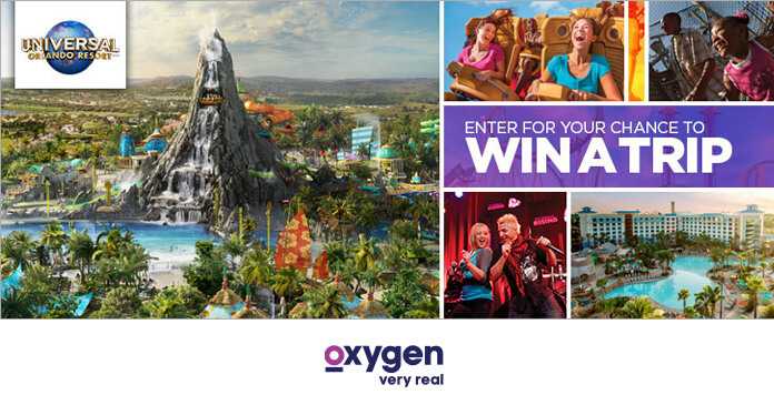 Oxygen Universal Orlando Volcano Bay Sweepstakes (Oxygen.com/VolcanoBay)