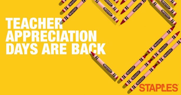 Staples Teacher Appreciation Sweepstakes