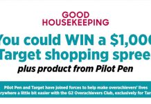 Good Housekeeping Target and Pilot G2 Sweepstakes