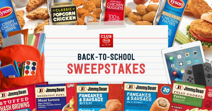 Tyson Back To School Sweepstakes Tyson Back To School Sweepstakes