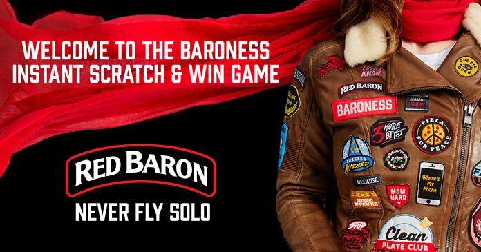 Red Baron Pizza Baroness Instant Scratch And Win Game