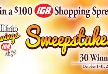 IGA Fall Into Savings Sweepstakes 2017