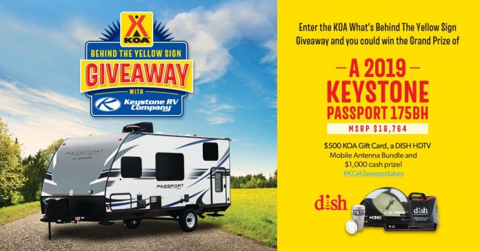 2019 KOA What's Behind the Yellow Sign Giveaway (BehindTheSignGiveaway.com)