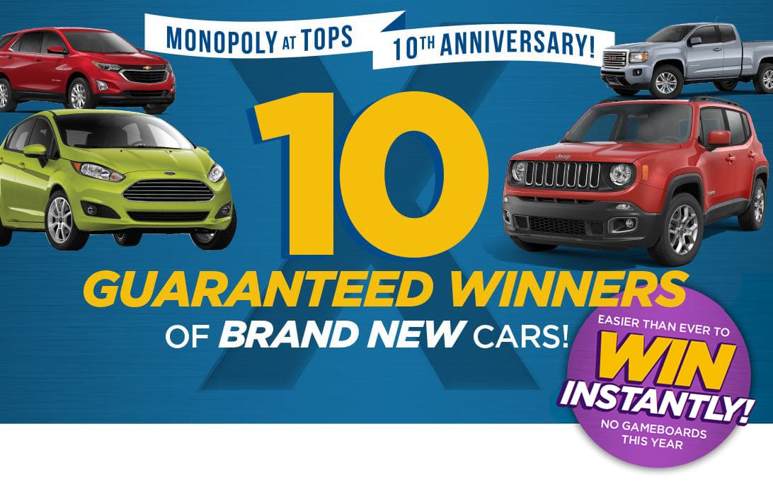 Tops Markets Monopoly Game 2019