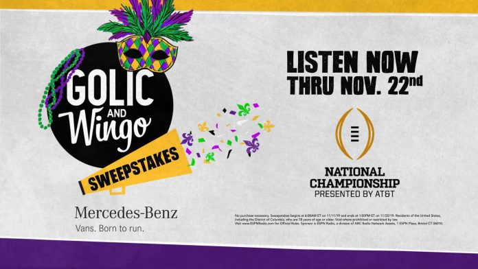 Golic And Wingo 2020 CFP National Championship Sweepstakes