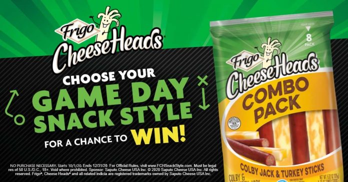 Frigo Cheese Heads Game Day Snack Style Sweepstakes 2020