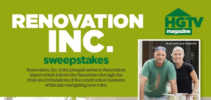 HGTV Renovation Inc. Sweepstakes 2020