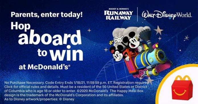 Hop Aboard to Win Sweepstakes 2020 at McDonald's