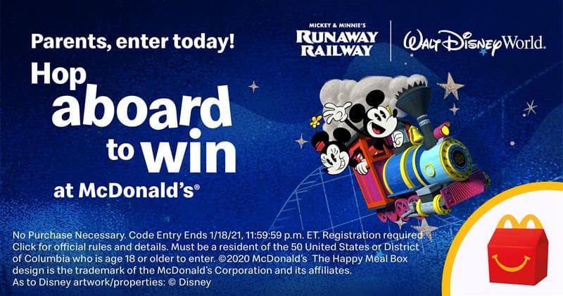 Hop aboard to win sweepstakes 2020 at mcdonald s