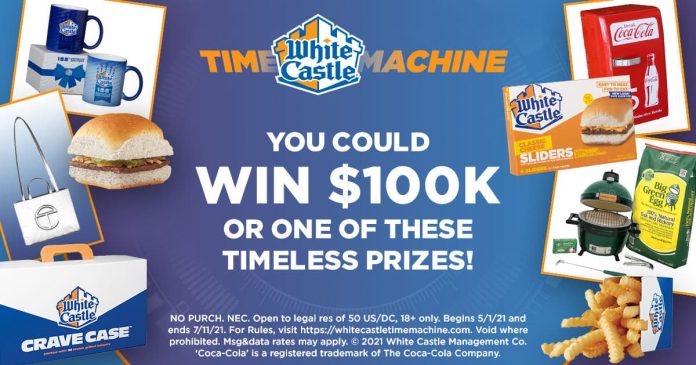 White Castle Time Machine 100th Birthday Celebration Promotion 2021