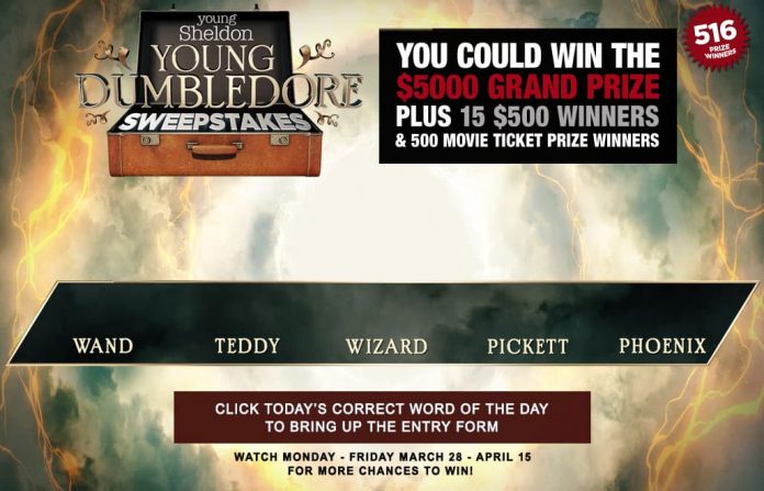Young Sheldon Young Dumbledore Sweepstakes Sweepstakes 2022 Young Sheldon Young Dumbledore Sweepstakes Sweepstakes 2022