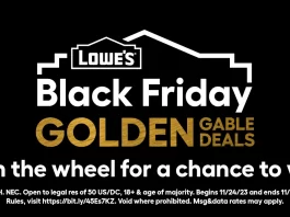 Lowe's Golden Gable Spin To Win Instant Win Game 2023